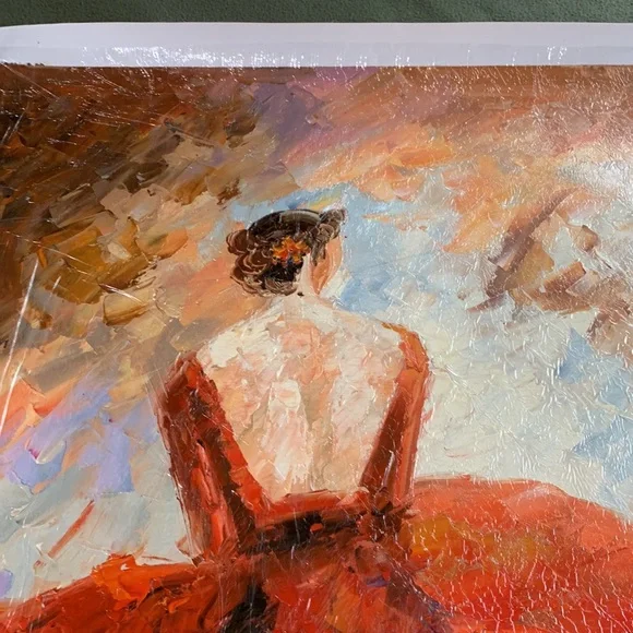 Beautiful woman original oil painting. Painting 21 x 24.5. Canvas 23.25 x 27 - Picture 3 of 8